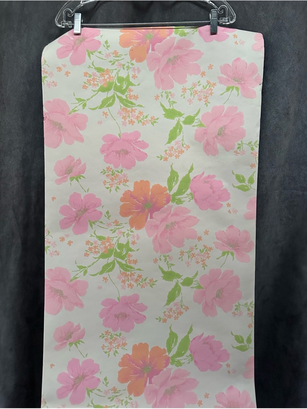Vintage floral wallpaper pink & orange